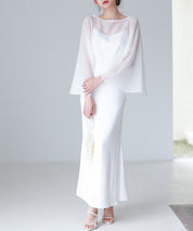 異素材ドッキングロング丈ワンピースsdp0269 ホワイト