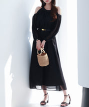 ベルト付きシフォン生地ワンピースsdp0270-103-8