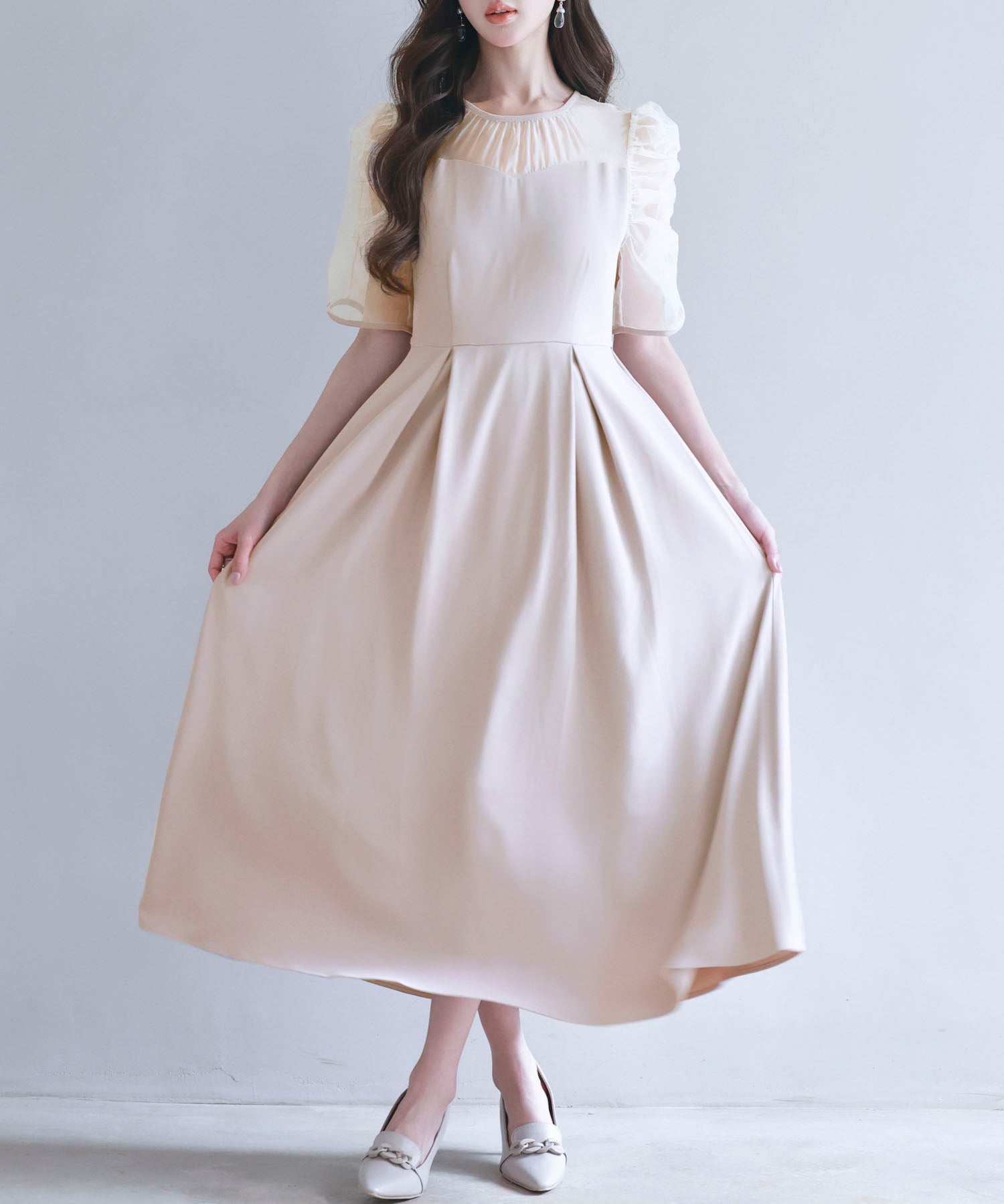 異素材ドッキングビスチェ風ワンピースsdp0272-102-14