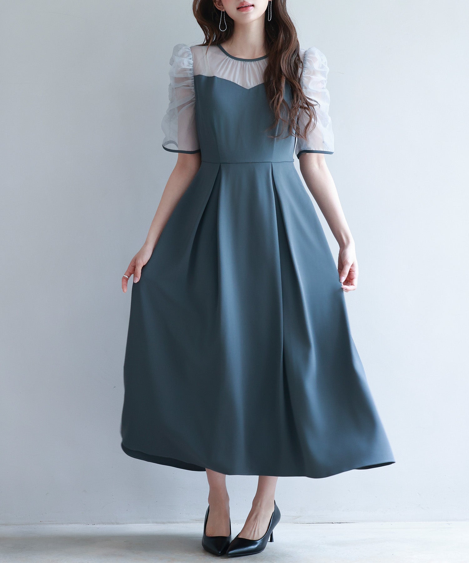 異素材ドッキングビスチェ風ワンピースsdp0272-102-365