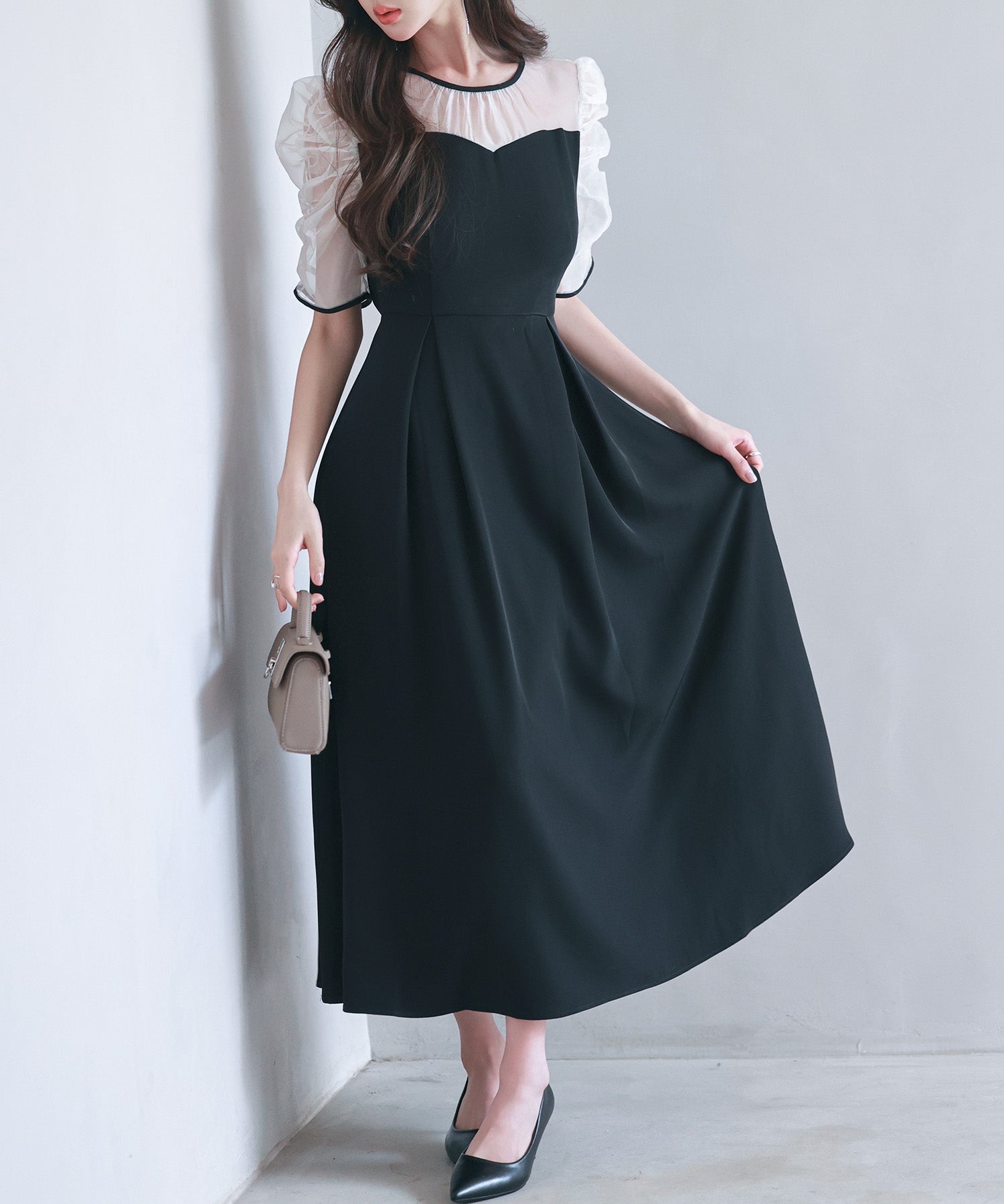 異素材ドッキングビスチェ風ワンピースsdp0272-102-8