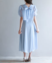【前後2way】キャミワンピースとブラウス2点セットsdp0273 ブルー