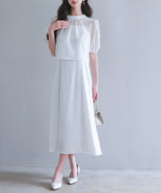 【前後2way】キャミワンピースとブラウス2点セットsdp0273 アイボリー