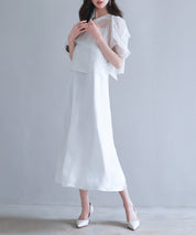 【前後2way】キャミワンピースとブラウス2点セットsdp0273 アイボリー