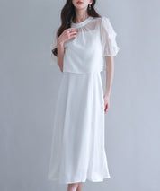 【前後2way】キャミワンピースとブラウス2点セットsdp0273 アイボリー