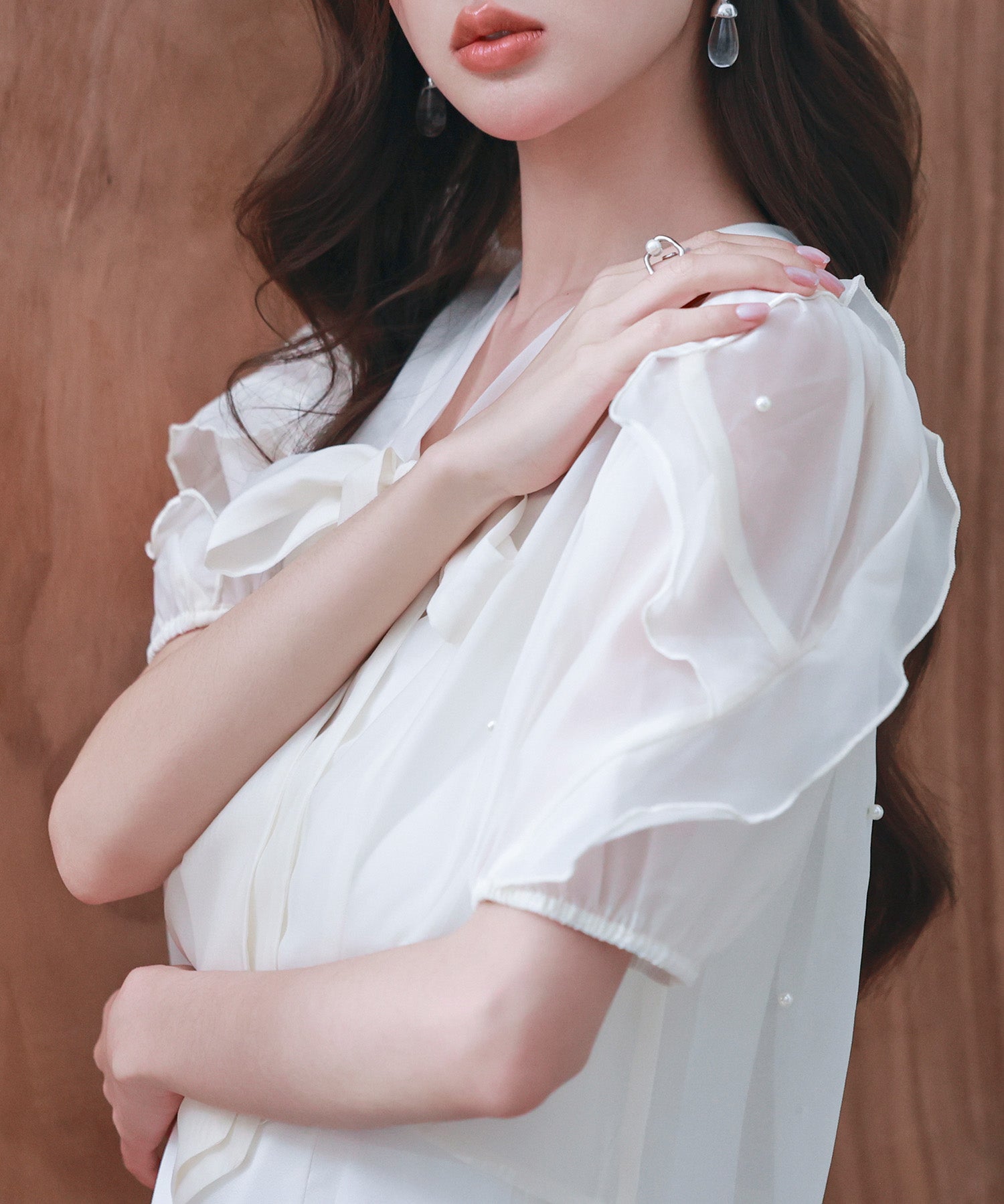 【前後2way】キャミワンピースとブラウス2点セットsdp0273 アイボリー