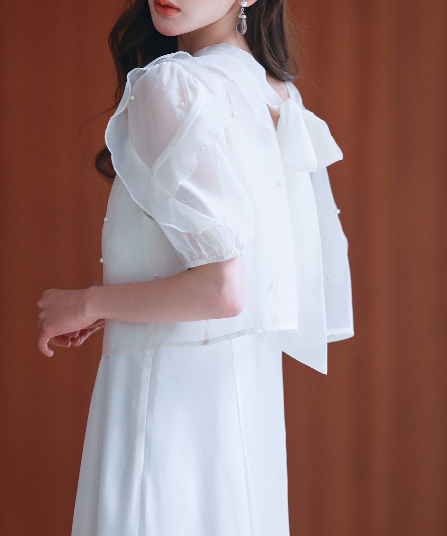 【前後2way】キャミワンピースとブラウス2点セットsdp0273 アイボリー