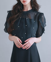 【前後2way】キャミワンピースとブラウス2点セットsdp0273 ブラック