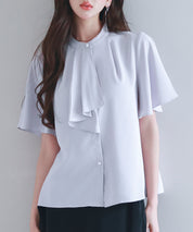 ボウタイネックフレアスリーブブラウスsdp0276 ラベンダー