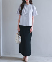 ボウタイネックフレアスリーブブラウスsdp0276 ラベンダー