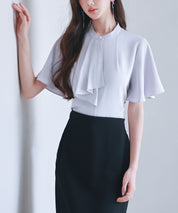 ボウタイネックフレアスリーブブラウスsdp0276 ラベンダー