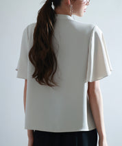 ボウタイネックフレアスリーブブラウスsdp0276 ベージュ