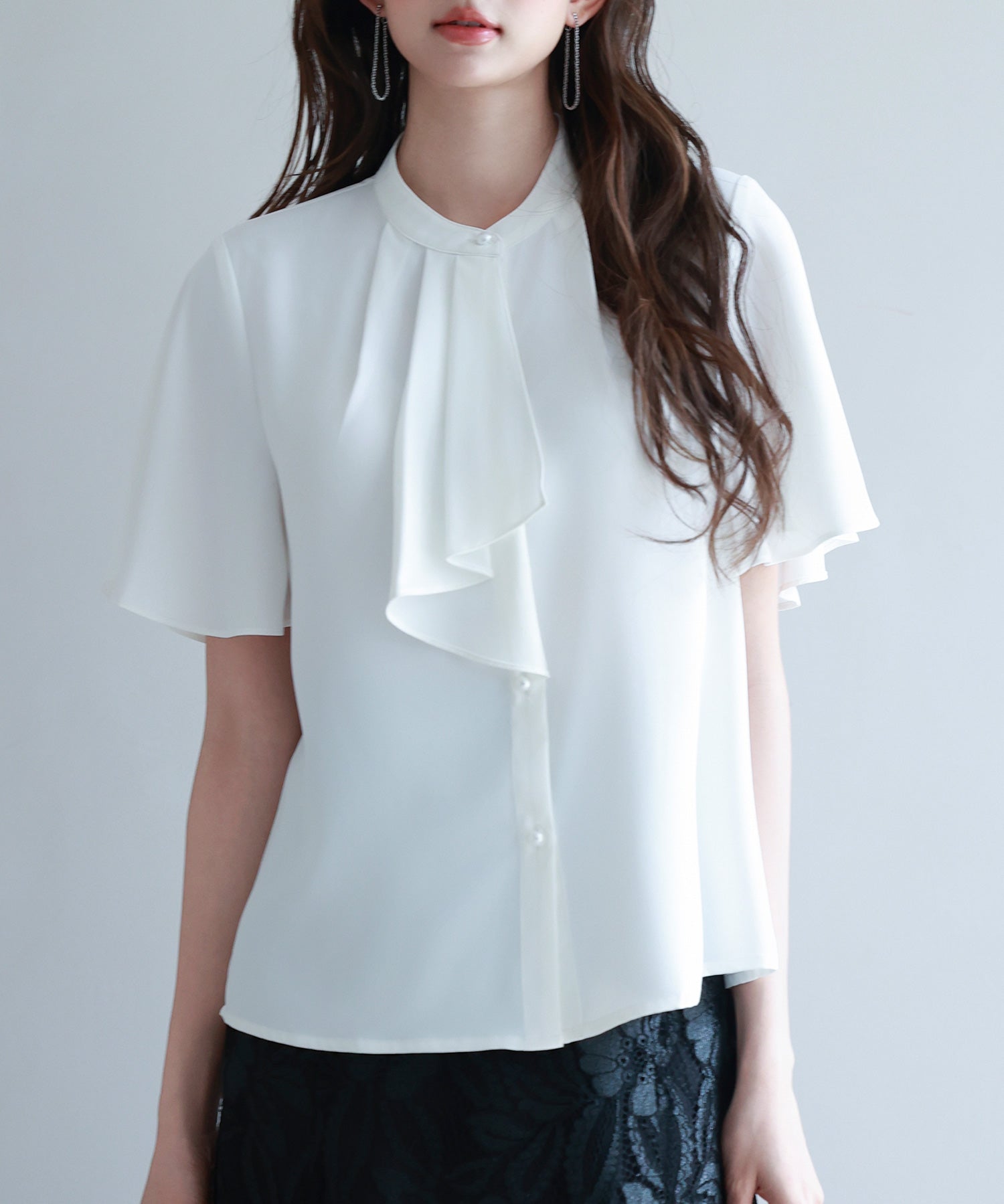 ボウタイネックフレアスリーブブラウスsdp0276-102-1