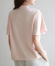 ボウタイネックフレアスリーブブラウスsdp0276 ピンク