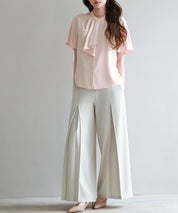 ボウタイネックフレアスリーブブラウスsdp0276 ピンク