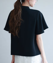 ボウタイネックフレアスリーブブラウスsdp0276 ブラック