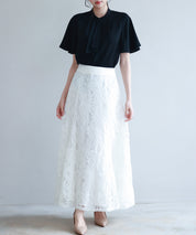 ボウタイネックフレアスリーブブラウスsdp0276 ブラック