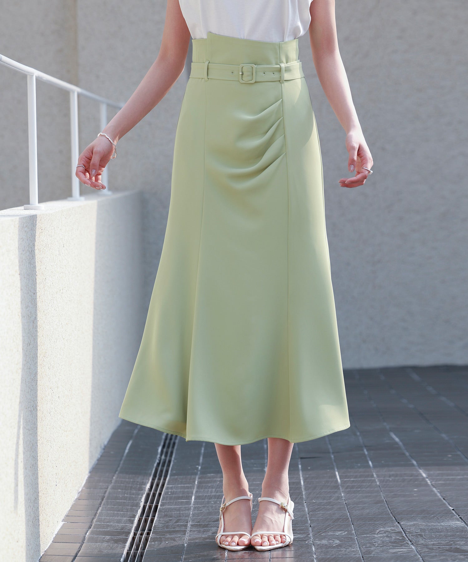 ベルト付きタックドレープスカートsdp0277-102-35