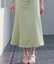 ベルト付きタックドレープスカートsdp0277 グリーン