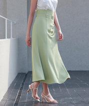 ベルト付きタックドレープスカートsdp0277 グリーン