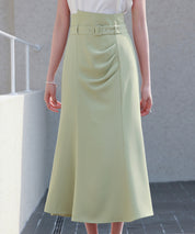 ベルト付きタックドレープスカートsdp0277 グリーン
