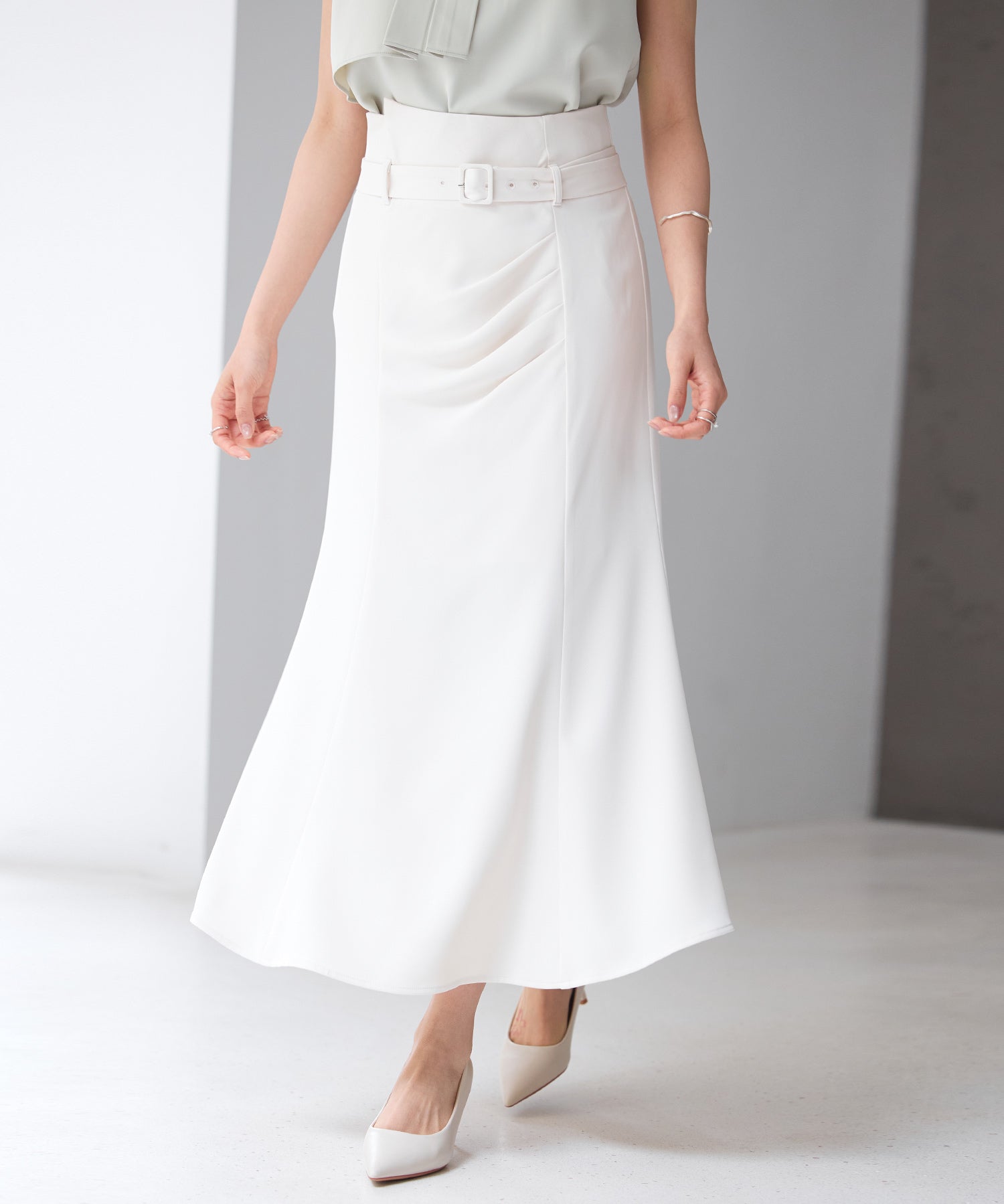 ベルト付きタックドレープスカートsdp0277-102-38