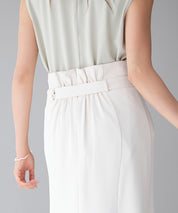 ベルト付きタックドレープスカートsdp0277 アイボリー