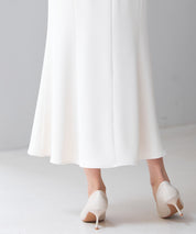 ベルト付きタックドレープスカートsdp0277 アイボリー