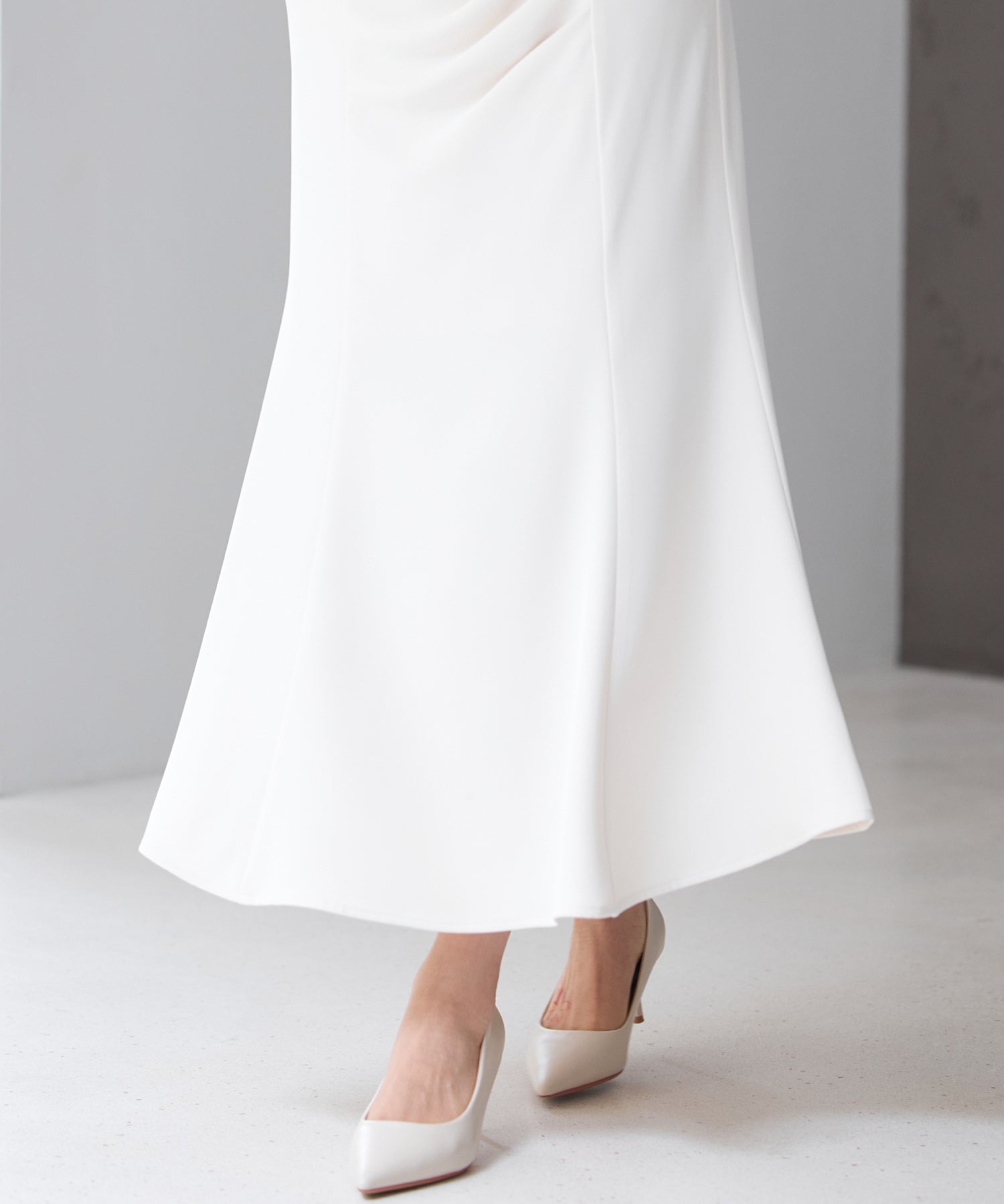 ベルト付きタックドレープスカートsdp0277 アイボリー