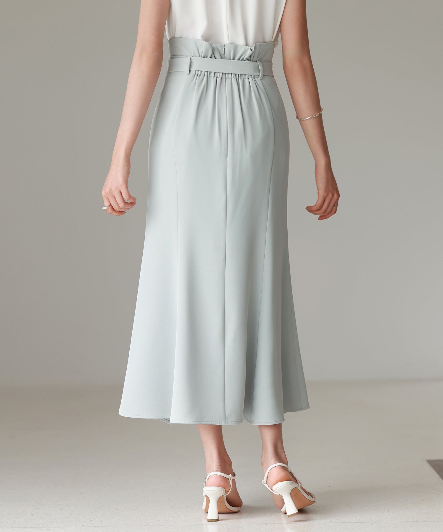 ベルト付きタックドレープスカートsdp0277 ミント