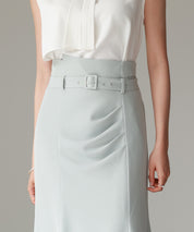 ベルト付きタックドレープスカートsdp0277 ミント