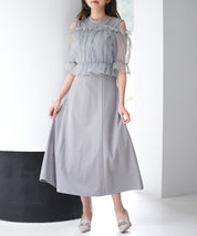 チュールビスチェとカットソーワンピースの2点セットsdp0278-102-18