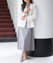 チュールビスチェとカットソーワンピースの2点セットsdp0278 グレー