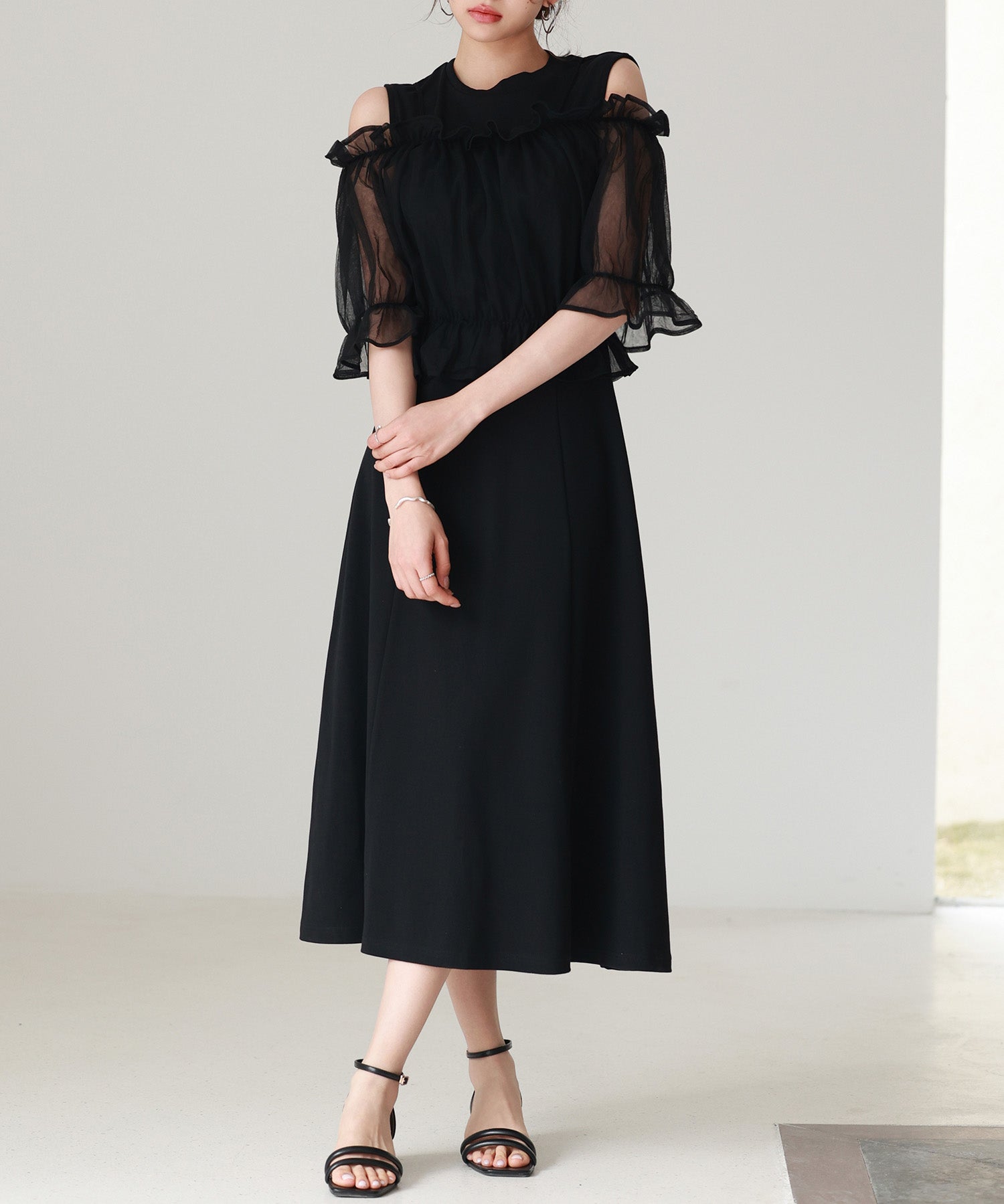 チュールビスチェとカットソーワンピースの2点セットsdp0278-102-8