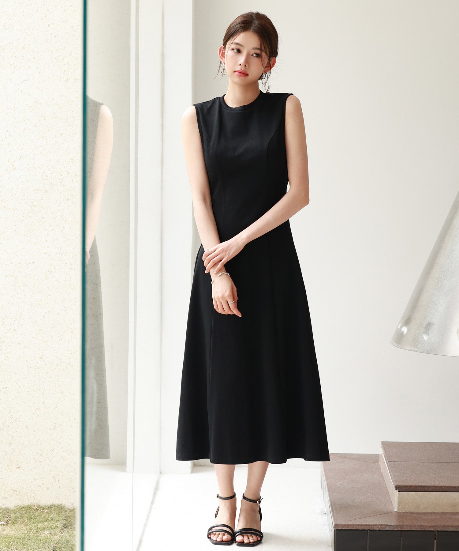 チュールビスチェとカットソーワンピースの2点セットsdp0278 ブラック