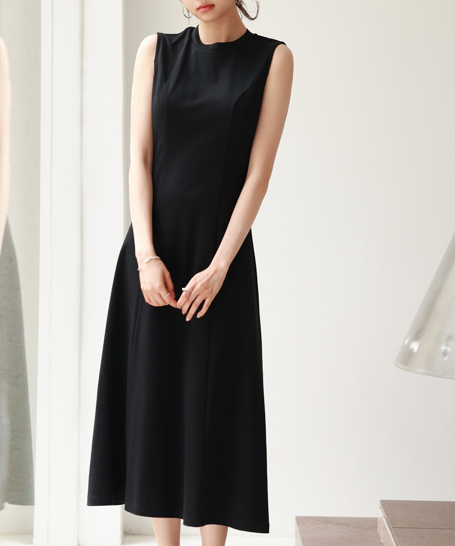 チュールビスチェとカットソーワンピースの2点セットsdp0278 ブラック