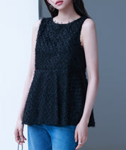 シャギー風ぺプラム裾ノースリーブトップスsdp0280-102-8