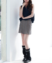 ジッパーノースリーブシャツブラウスsdp0281 ブラック