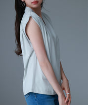 スタンドキーネックタックカットソートップスsdp0282 ミント