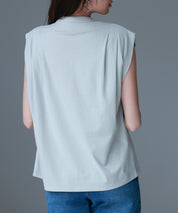 スタンドキーネックタックカットソートップスsdp0282 ミント