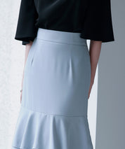 フリルティアードロング丈スカートsdp0283 ブルーグレー