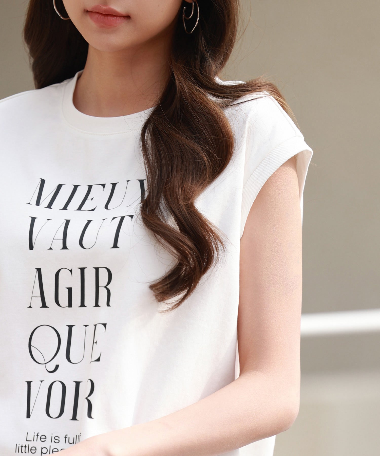 【コットン100%】ロゴプリントカットソーsdp0285 ホワイト