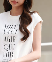 【コットン100%】ロゴプリントカットソーsdp0285 ホワイト