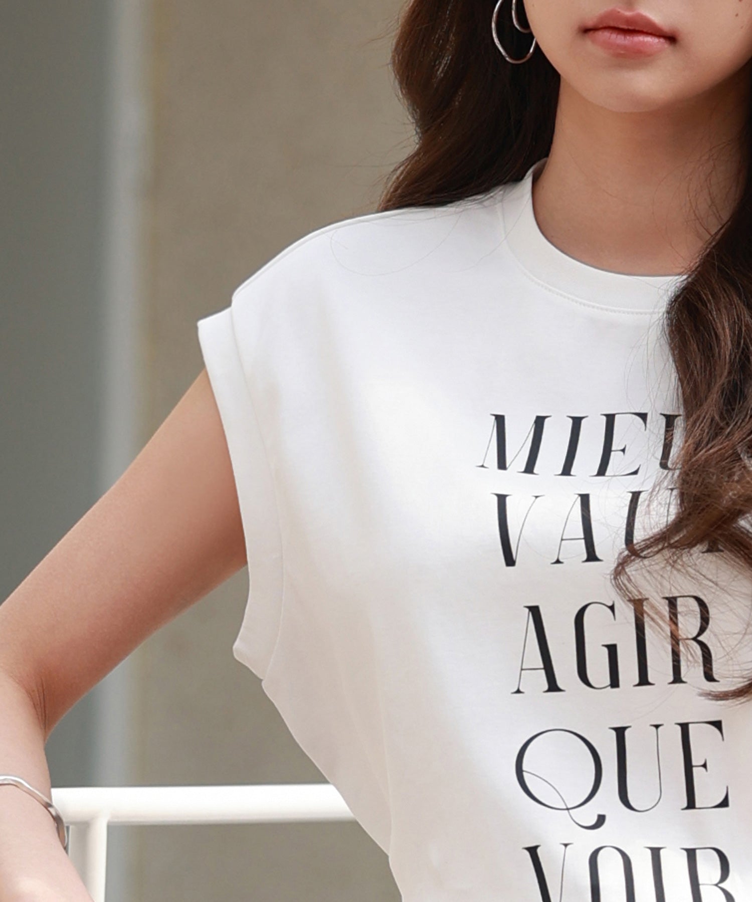 【コットン100%】ロゴプリントカットソーsdp0285 ホワイト