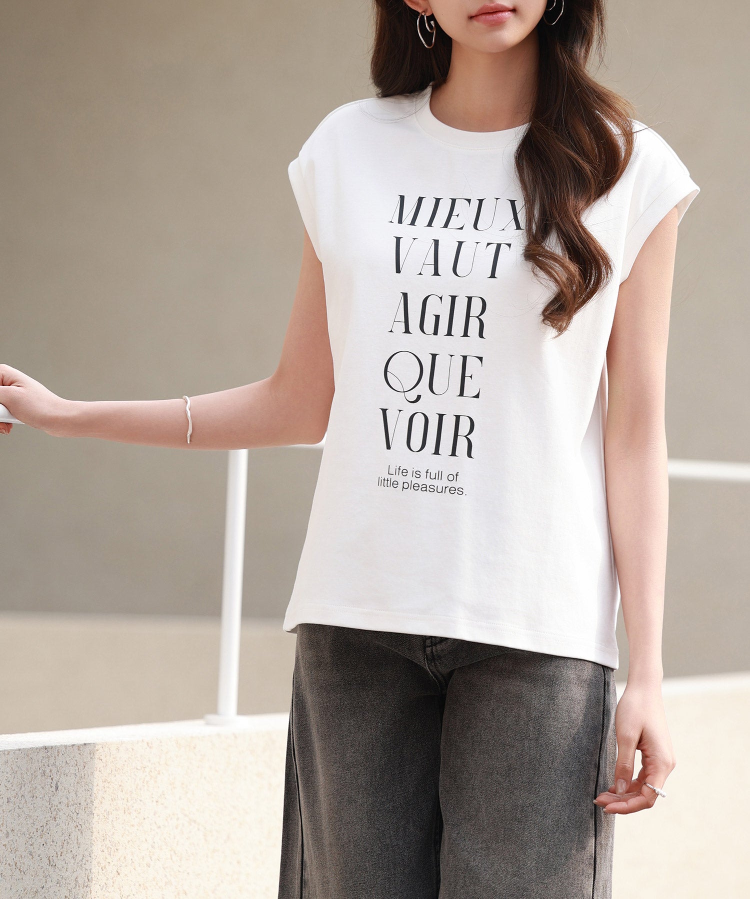 【コットン100%】ロゴプリントカットソーsdp0285 ホワイト