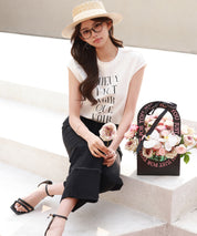 【コットン100%】ロゴプリントカットソーsdp0285 ホワイト