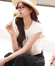 【コットン100%】ロゴプリントカットソーsdp0285 ホワイト