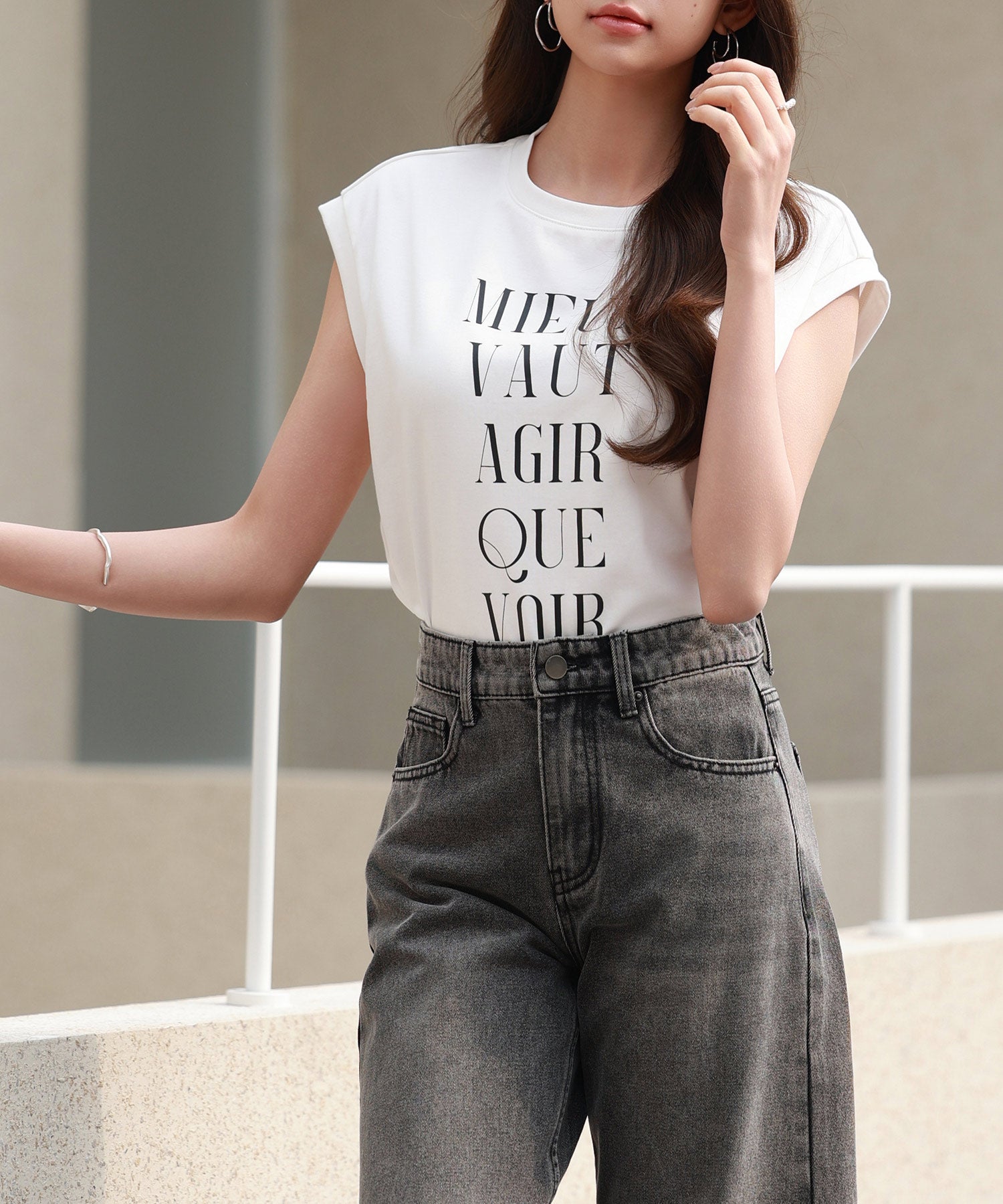 【コットン100%】ロゴプリントカットソーsdp0285 ホワイト