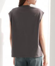 【コットン100%】ロゴプリントカットソーsdp0285 チャコール