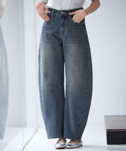 ヴィンテージ加工バレルレッグデニムsdp0287-102-34